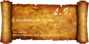 Laczkovics Irma névjegykártya