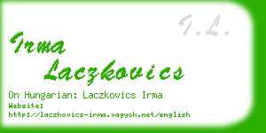 irma laczkovics business card